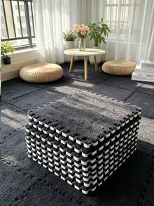16 Buah Keset Lantai Mewah yang Saling Terhubung, Ubin Karpet Busa Puzzle Warna Solid, Keset Tebal yang Dapat Dipotong untuk Dekorasi Rumah Kamar Tidur - MultiWarna - View 8