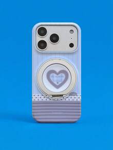 ShellaStory The Magnetic Rotating Stand Is Suitable For The Apple 17 Pm Phone Case, Phone 16 Love Bleeding Patchwork 18 Korean Style, Fashion, Personality, Creativity, Retro Style, Geometry, Simple Style, Clash Color Style, Niche, Light Luxury Style, Ins Style. - Blue - View 1