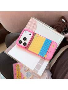 ShellaStory Frost Rose Children's Patch Button + Red Button Stand Colorful Polka Dot Button Patch Compatible With Apple 18pm Phone Case Phone 17 Stand 16 Dopamine 14 Adhesive Fashion, Unique, Girl, Creative, Geometric, Korean Style, Simple Style, Collage Style, Niche, Ins Style - Rose Red - View 13
