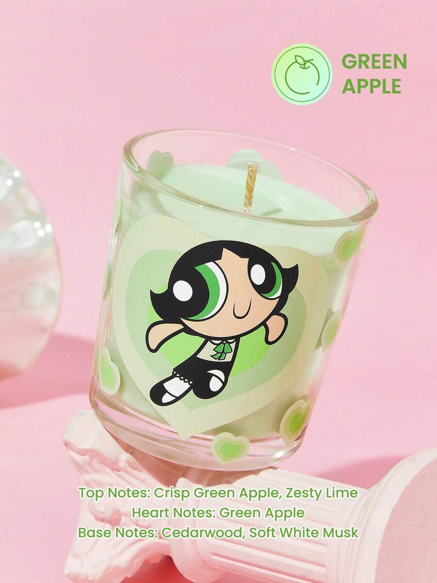 THE POWERPUFF GIRLS X SHEIN 香氛蠟燭(綠色) - 青蘋果 - 查看 1