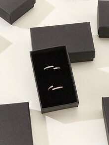 12pcs Simple & High-Grade Jewelry Packaging Box For Earrings, Rings, Necklaces, Pendants, Suitable For Holiday Gifts Packaging - Black - View 5