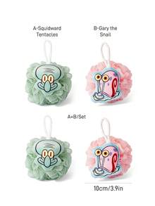 SpongeBob SquarePants | SHEIN 1Pc/3pc Cute Three-Dimensional Bath Ball, Super Soft Foaming Net - Multicolor - View 4