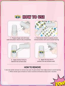 THE POWERPUFF GIRLS X SHEIN 可愛美甲貼紙 多用途水貼紙 適用於美甲、水瓶、文具與筆記本 DIY - 彩色 - 查看 4