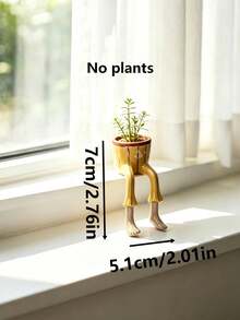 1pc Funny Leg Resin Succulent Planter Shelf SitterFlower Pot Creative Humanoid Shape Desktop DecorPlant Container Gift For Plant Lovers Home Office Ornament - multicolor - View 4