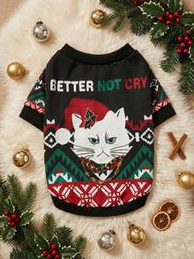 PETSIN 1 Pc Christmas Cat Print Sweatshirt For Dogs & Cats - Multicolor - View 2