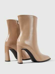 Sleekvia Classic Western-Style Women's Low-Heeled Platform Boots, Suitable For Daily And Festive Occasions In Autumn And Winter - Apricot - View 5