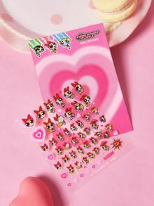 THE POWERPUFF GIRLS X SHEIN ملصق أظافر لطيف، ملصق مائي متعدد الاستخدامات مناسب للمانيكير وزجاجات المياه والقرطاسية ودفاتر الملاحظات DIY - متعدد الألوان - مشاهدة 2