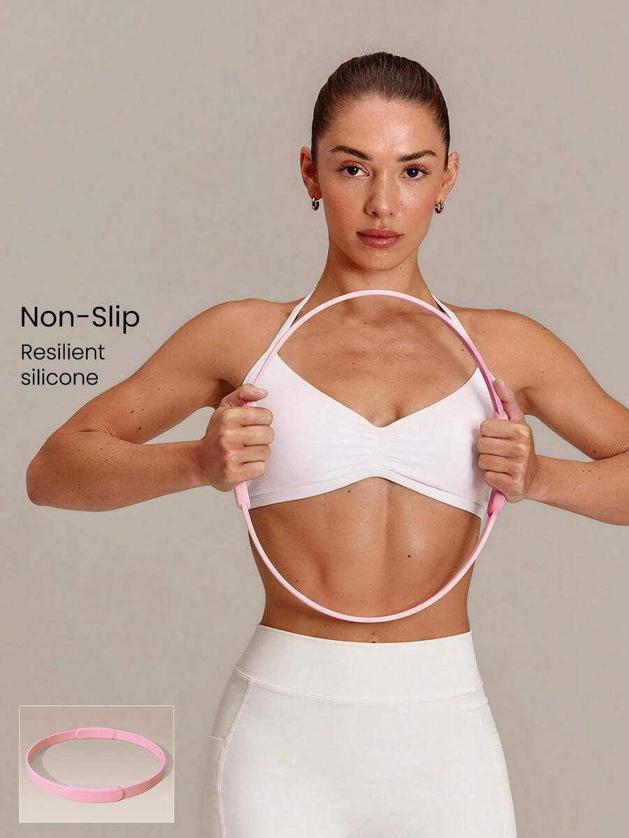 GLOWMODE Turn Up The Burn Silicone Pilates Ring With Matte Non-Slip Grip & Rounded, Skin-Friendly Design Yoga Pilates Studio Wellness Accessory - Pink - View 1