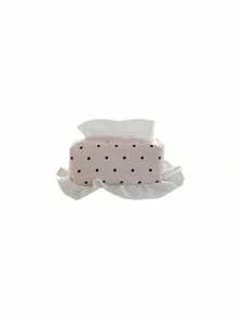 Joivida 1 Polka Dot Ruffle Satin Tissue Cover Rectangular Tissue Box Sleeve Tabletop Decor Modern Aesthetic Minimalist Bedroom Shelf Decor Entryway Mantel Decor For Apartment Vanity Artistic Home Accent - default - View 13