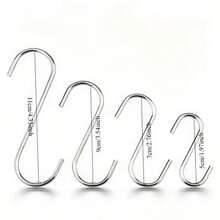 10 Heavy Duty Stainless Steel S-Shaped Hooks - Versatile Metal Hooks For Kitchens, Workshops, Bathrooms, And Gardens. - Multicolor - View 11