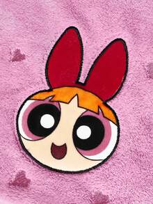 THE POWERPUFF GIRLS X SHEIN 1件裝卡通乾髮帽，適用不同髮量，居家浴室裝飾 - 粉色 - 查看 8