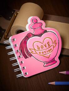 HARRY POTTER X SHEIN 60 Special-Shaped Coil Books, Cartoon Cute Hand Account, Student Thickened Notes, High-Value Portable Diary - Love Potion - View 1