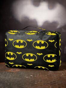 BATMAN X SHEIN 黑黃蝙蝠圖騰旅行收納袋，S/M/L 尺寸，拉鍊開合，衣物分類行李收納袋，適用旅行與商務出差 - 黑黃色 - 查看 4