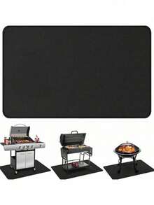 1PC Outdoor BBQ Grill Mat, Fire Resistant Oil-Proof Stain-Proof Protective Pad For Wood Deck & Lawn, Multi-Use High Temp Heat Insulation Fire Pit Mat, Durable Easy Clean, For Camping, Patio, Backyard - A - View 12