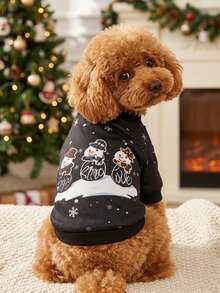 PETSIN 1pc Snowman Graphic Print Creweck Sweatshirt For Pets, Christmas - Multicolor - View 2