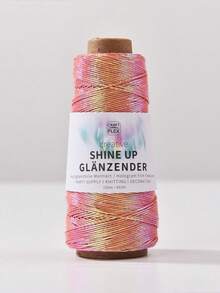 1mm/150m Glossy Holographic Flash Line, Wrapped With Gold And Silver Core, Suitable For DIY Weaving, Crochet, Party Decoration, And Jewelry Rainbow Yarn - Multicolor - View 6