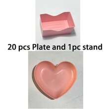 1/5/10-Piece Plate Sets, Perfect For Valentine's Day; Heart-Shaped Plates, Appetizer Plates, Fruit Plates, Dessert Plates, Cake Plates, Breakfast Plates, Kitchenware, Tableware Accessories - Pink - View 13
