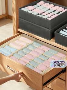 1/3 Pcs Set Organizer Lemari Pakaian Besar, Kotak Penyimpanan Laci yang Dapat Dicuci untuk Pakaian Dalam & Aksesoris, Ideal untuk Pengorganisasian Musiman seperti Natal, Fungsional dan Dekoratif, Memaksimalkan Ruang dan Mengurangi Kekacauan, Sempurna untuk Pecinta Gaya - MultiWarna - View 2