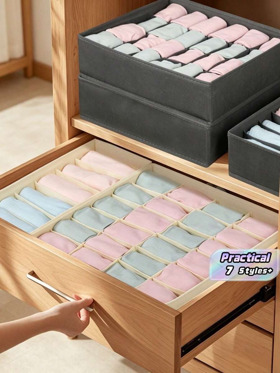 1/3 Pcs Set Organizer Lemari Pakaian Besar, Kotak Penyimpanan Laci yang Dapat Dicuci untuk Pakaian Dalam & Aksesoris, Ideal untuk Pengorganisasian Musiman seperti Natal, Fungsional dan Dekoratif, Memaksimalkan Ruang dan Mengurangi Kekacauan, Sempurna untuk Pecinta Gaya