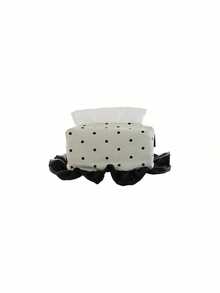 Joivida 1 Polka Dot Ruffle Satin Tissue Cover Rectangular Tissue Box Sleeve Tabletop Decor Modern Aesthetic Minimalist Bedroom Shelf Decor Entryway Mantel Decor For Apartment Vanity Artistic Home Accent - default - View 14