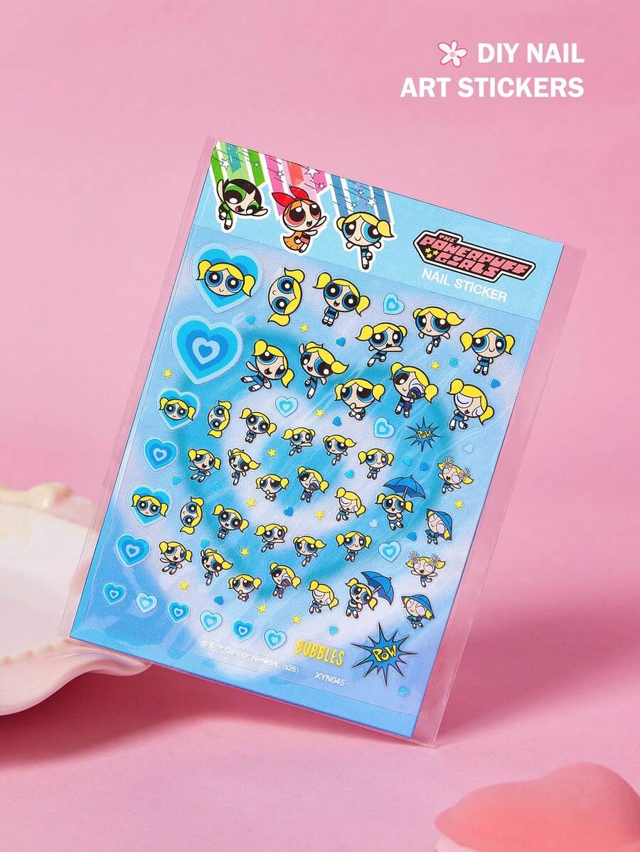 THE POWERPUFF GIRLS X SHEIN 可愛美甲貼紙 多用途水貼紙 適用於美甲、水瓶、文具與筆記本 DIY - 彩色 - 查看 1