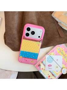 ShellaStory Frost Rose Children's Patch Button + Red Button Stand Colorful Polka Dot Button Patch Compatible With Apple 18pm Phone Case Phone 17 Stand 16 Dopamine 14 Adhesive Fashion, Unique, Girl, Creative, Geometric, Korean Style, Simple Style, Collage Style, Niche, Ins Style - Rose Red - View 17