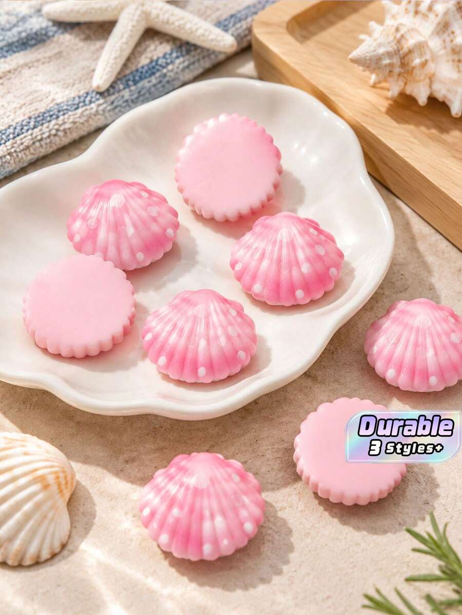 0.98 Inch / 2.5cm Resin Seashell Decor, Mini Artificial Seashell Ornament For Wedding, Holiday, Home Crafts & Home Decor Accessories - Gradient powder - View 1