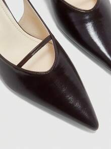 CUCCOO BIZCHIC Women's Shoes Pointed Brown Basic Simple Commuter Daily Wear Kitten Heels - Brown - View 6