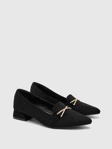 CUCCOO BIZCHIC Women's Pointed Loafers Flat Comfortable Pointed Business Shoes | Slip-On, Suitable For Office Business Leisure Travel - Black - View 1