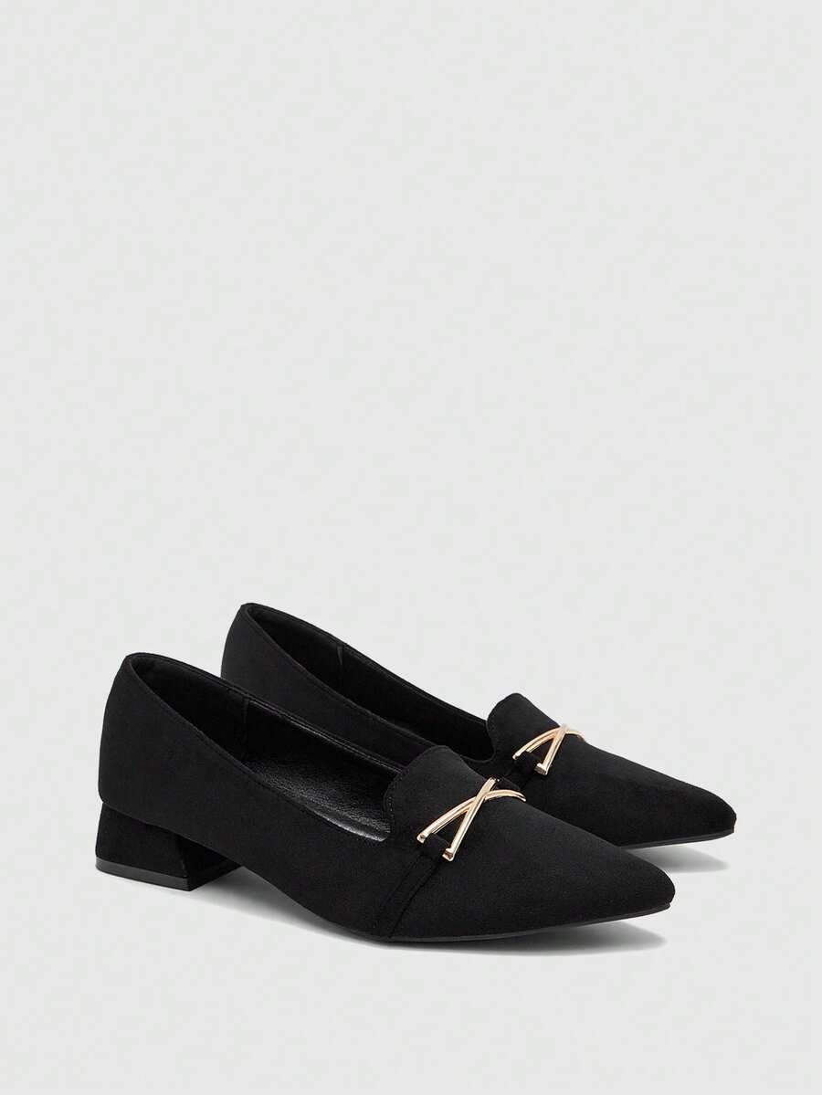 CUCCOO BIZCHIC Women's Pointed Loafers Flat Comfortable Pointed Business Shoes | Slip-On, Suitable For Office Business Leisure Travel - Black - View 1