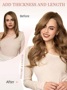 50 Strands Micro Loop Hair Extensions Real Human Hair, 6# Light Brown Microbead Design, Ultra‑Smooth & Super‑Soft Silky Straight Healthy Texture, Premium Remy Hair, Easy Installation, Ideal For Women Daily Hair Volume Boosting And Hairstyle Upgrading - S6 - View 5