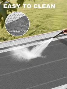 Double‑Sided Waterproof Plastic Grass Mat, Durable Non‑Slip Outdoor Rug, All‑Weather Plastic Floor Mat For Garden, Patio, Camping, Poolside, Backyard, Balcony And Picnic, Outdoor Entrance Decor Mat In Black & Beige - A - View 4