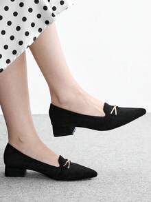 CUCCOO BIZCHIC Women's Pointed Loafers Flat Comfortable Pointed Business Shoes | Slip-On, Suitable For Office Business Leisure Travel - Black - View 4