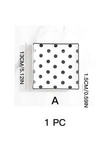 Haus Hana 3 Styles Black & White Ceramic Square Plate Set, Polka Dot/Stripe/Checkered Porcelain Serving Tray, Food Square Dish For Appetizer, Dessert, Snack, Modern Minimalist Dinnerware For Home Kitchen, Party, Restaurant & Tabletop Decor - Multicolor - View 7