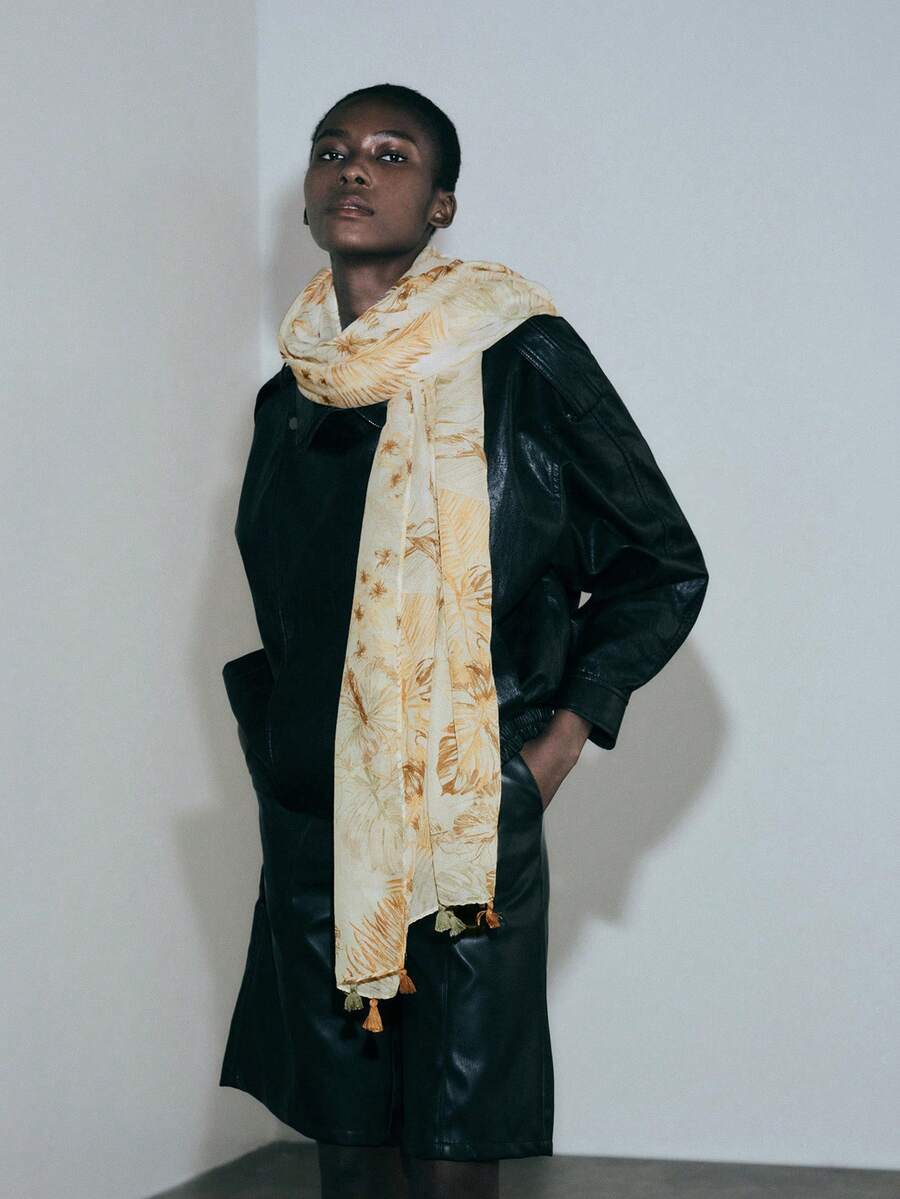 Noxbound Bearded Scarf - Khaki - View 1