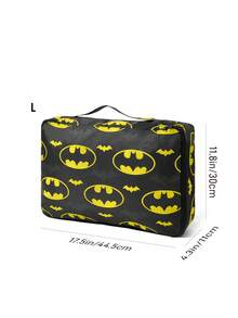 BATMAN X SHEIN 黑黃蝙蝠圖騰旅行收納袋，S/M/L 尺寸，拉鍊開合，衣物分類行李收納袋，適用旅行與商務出差 - 黑黃色 - 查看 10