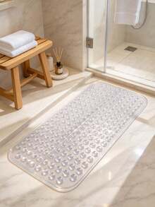 1pc Clear Bathtub Non-Slip Mat - Ultra-Grip, Shower Mat, Machine Washable Bath Mat With Drain Holes And Suction Cups - Perfect For Tubs And Showers, Bathroom Decor, Bathroom Accessories, Home Essential Fall Decor Back To School - transparent - View 5
