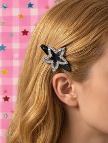 Joivida 1pc Star-Shaped Crystal Hair Clasp For Minimalist Daily Style Featuring Captivating Visual Delight And Tactile Sensory Comfort For Urban Career Women And Teens - multicolor - View 4