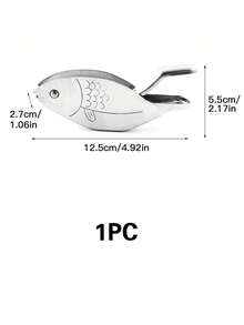 1pc Stainless Steel Lemon Squeezer, Creative Fish-Shaped Manual Citrus Juicer, Handheld Lime And Lemon Wedge Press, Portable Fruit Juicing Tool For Kitchen, Bar, And Restaurant - Silver - View 12