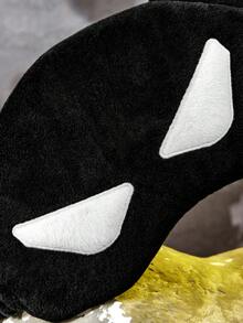 BATMAN X SHEIN 1Pc Cartoon Embroidered Blindfold, Soft Material, Strong Shading Power, Suitable For Going Out For Travel, Office Lunch Break - Black - View 6