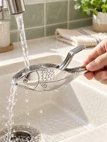 1pc Stainless Steel Lemon Squeezer, Creative Fish-Shaped Manual Citrus Juicer, Handheld Lime And Lemon Wedge Press, Portable Fruit Juicing Tool For Kitchen, Bar, And Restaurant - Silver - View 8