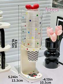 1PC No Drill Desktop Paper Cup Holder Dispenser Rack For Water Dispenser Tea Table Countertop Coffee Cup Organizer Home Office Kitchen Storage - A - View 10