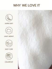 Cirelle 1pc Soft Plush Throw Pillow Cover, Luxury Faux Rabbit Fur Square Cushion Case, Decorative Fluffy Pillowcase For Sofa Couch Bedroom Home Decor, Solid Color, No Pillow Insert - White - View 2