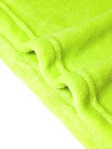 THE POWERPUFF GIRLS X SHEIN Little Policewoman Embroidered Fleece Hooded Wearable Blanket, Home Cosplay, Spring/Winter - Green - View 8