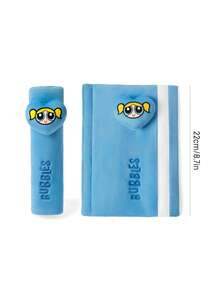THE POWERPUFF GIRLS X SHEIN 1 قطعة بطانية حزام الأمان للكتف، أزرق - Bubbles - مشاهدة 2