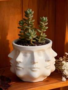 1 PC Creative Multi Face Design Decorative Functional Indoor Outdoor Plant Display Home Garden Decor Face Planter Flower Pot Halloween Party Office Balcony Patio Spring Summer Adults Plant Lovers Gardeners Unique Art Planter Creative Planter - A - View 8