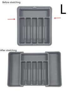 Large Capacity Tableware Organizer, Expandable Dinnerware Storage Box | Flat Tableware Storage Shelf For Kitchen, Plastic Organizing Box, Suitable For Spoons, Forks, Knives - Multicolor - View 14