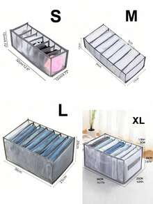 1pc Mesh Divider Underwear Storage Box, Foldable Portable Organizer Basket For Home Use - Grey - View 5