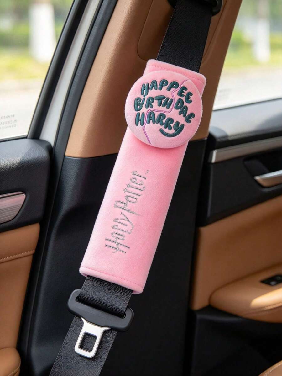 HARRY POTTER X SHEIN 1 Buah Penutup Bahu Sabuk Pengaman, Warna Pink. - harry potter - View 1