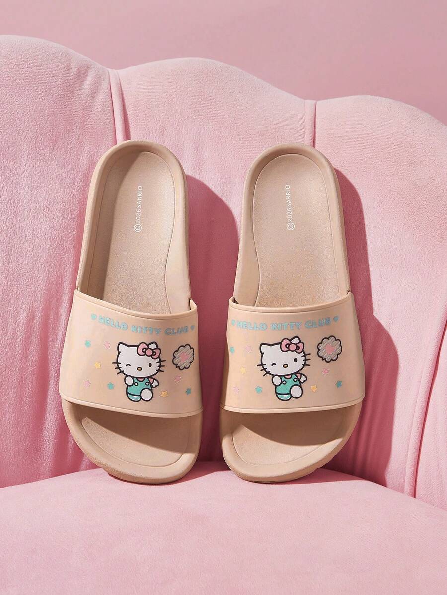 HELLO KITTY AND FRIENDS | SHEIN 女款少女風可愛卡通拖鞋 - 藕粉色 - 查看 1